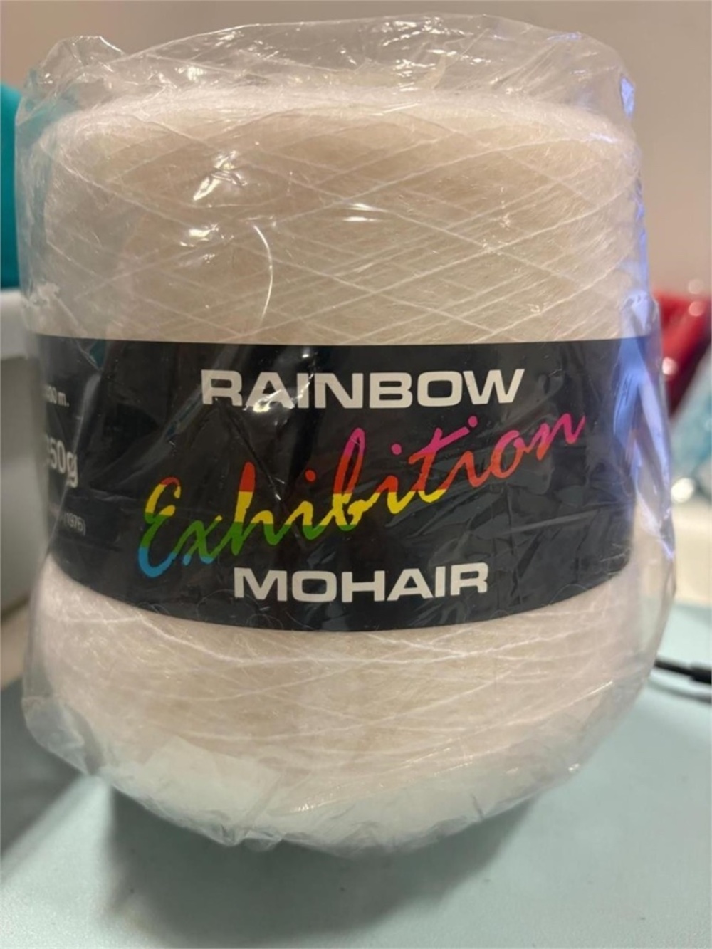 2 - Rainbow Exhibition Mohair Yarn Cone 350g Cream Ivory Lace Weaving Knit Yarn